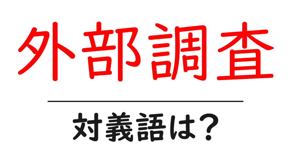 外部調査の対義語・反対語を使用例を交えて分かりやすく解説!