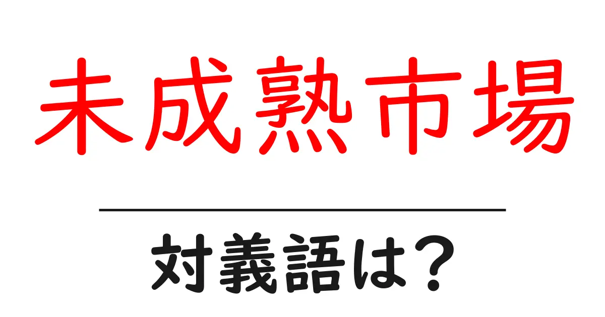 未成熟市場の対義語・反対語を使用例を交えて分かりやすく解説!