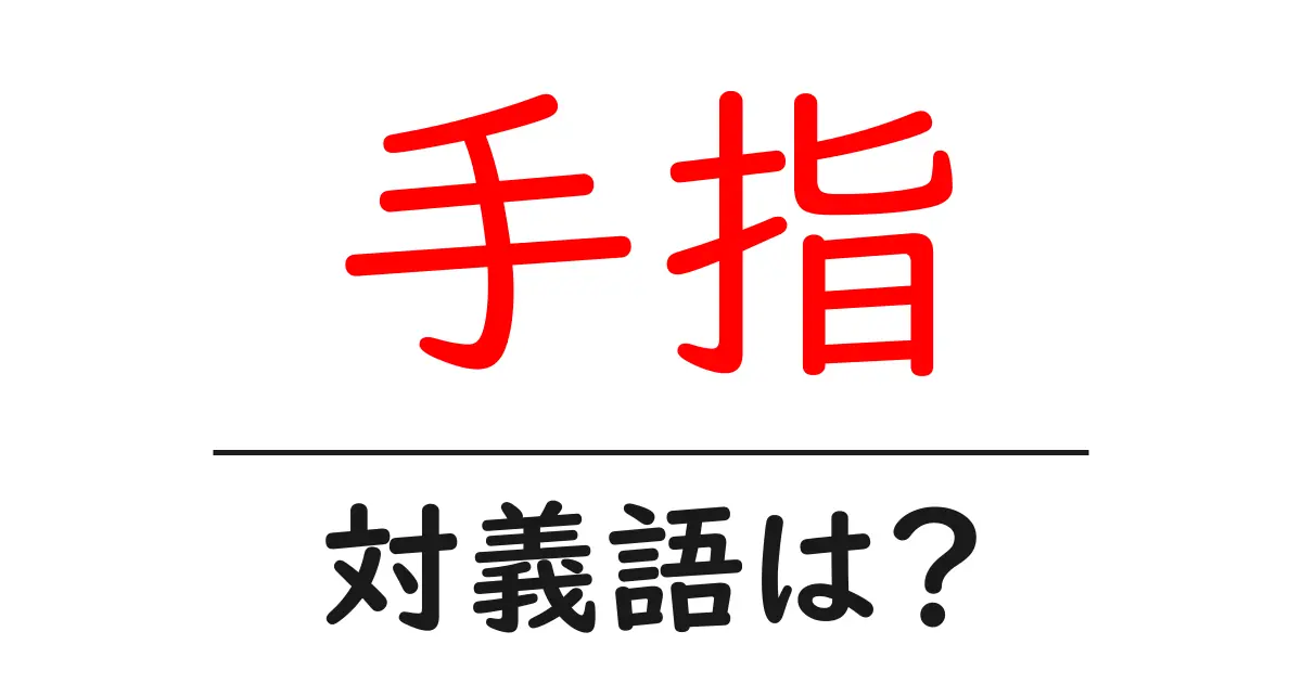手指の対義語・反対語を使用例を交えて分かりやすく解説!