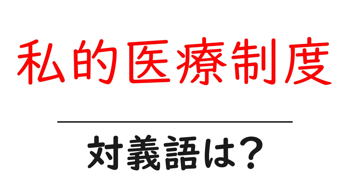 私的医療制度の対義語・反対語を使用例を交えて分かりやすく解説!