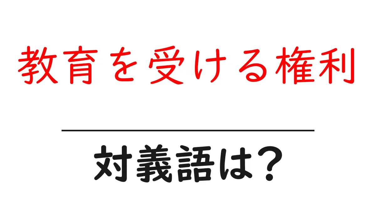 教育を受ける権利の対義語・反対語を使用例を交えて分かりやすく解説!