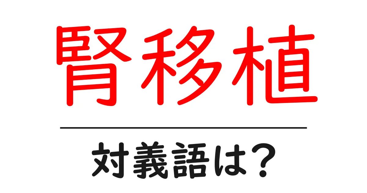 腎移植の対義語・反対語を使用例を交えて分かりやすく解説!