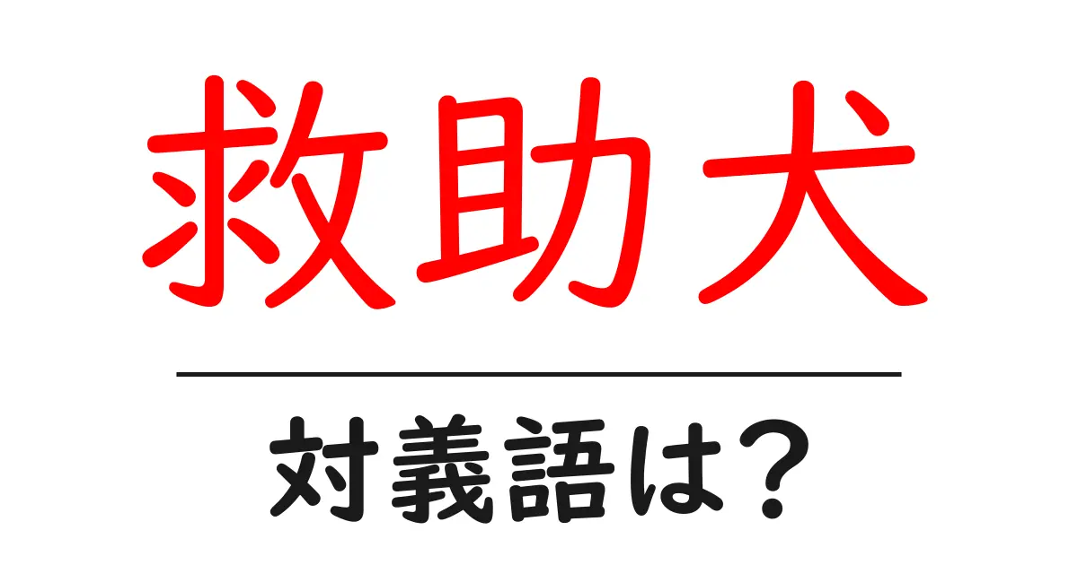 救助犬の対義語・反対語を使用例を交えて分かりやすく解説!