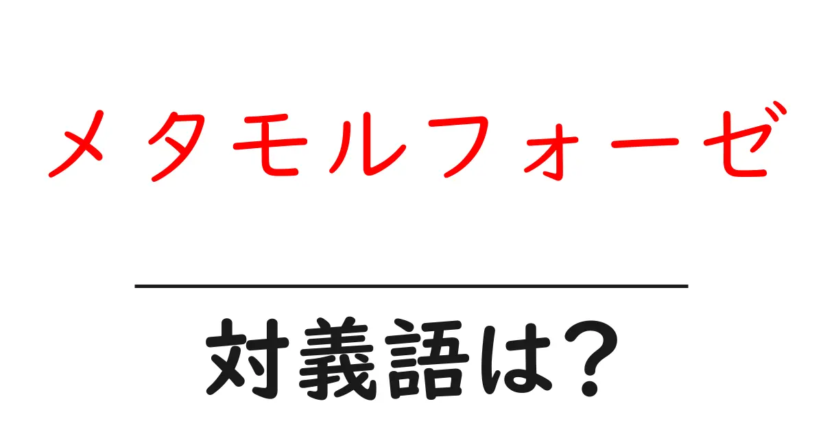 メタモルフォーゼの対義語・反対語を使用例を交えて分かりやすく解説!