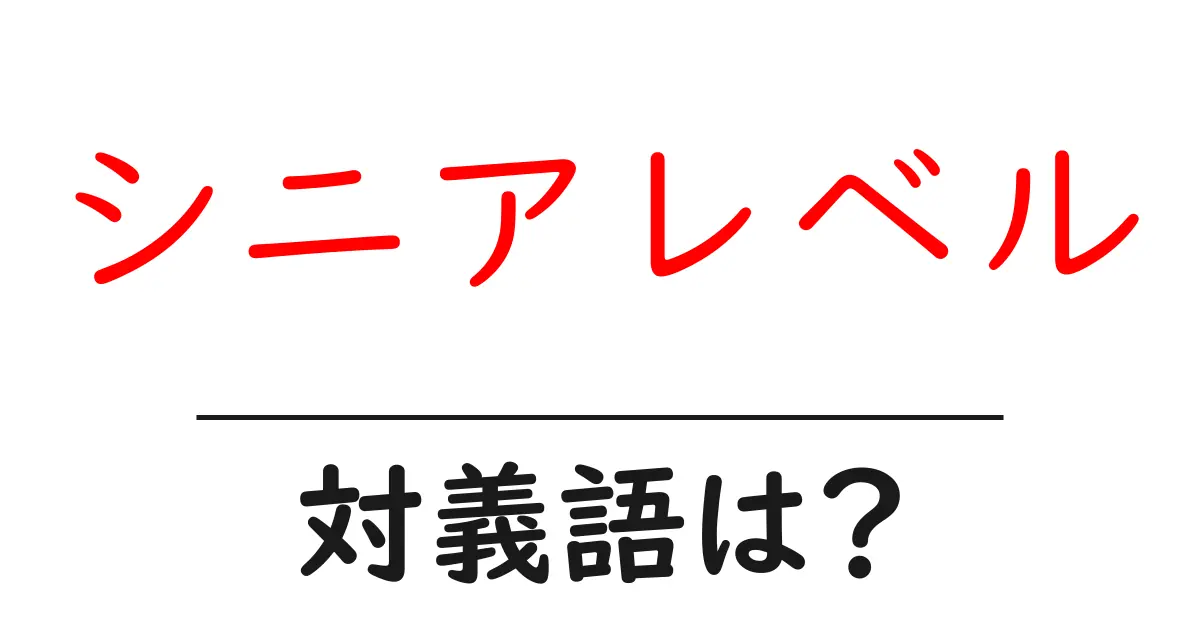 シニアレベルの対義語・反対語を使用例を交えて分かりやすく解説!