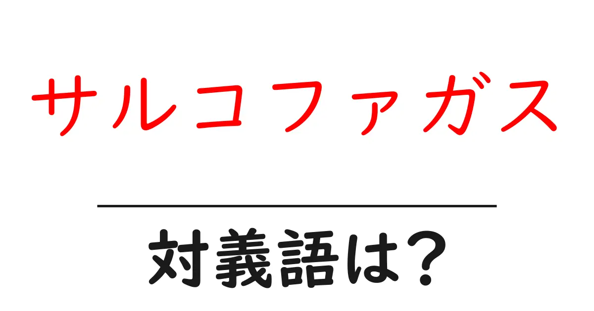 サルコファガスの対義語・反対語を使用例を交えて分かりやすく解説！