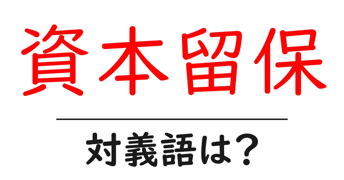 資本留保の対義語・反対語を使用例を交えて分かりやすく解説!