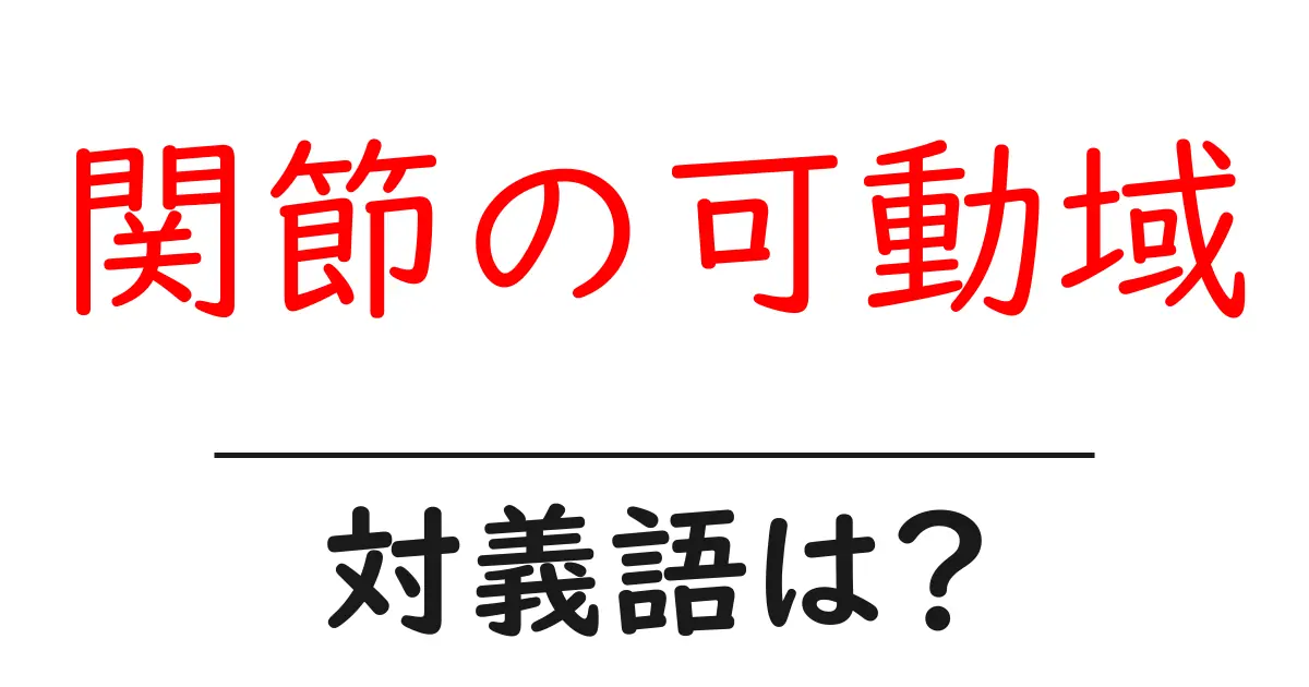 関節の可動域の対義語・反対語を使用例を交えて分かりやすく解説！