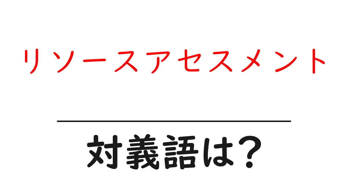 リソースアセスメントの対義語・反対語を使用例を交えて分かりやすく解説!