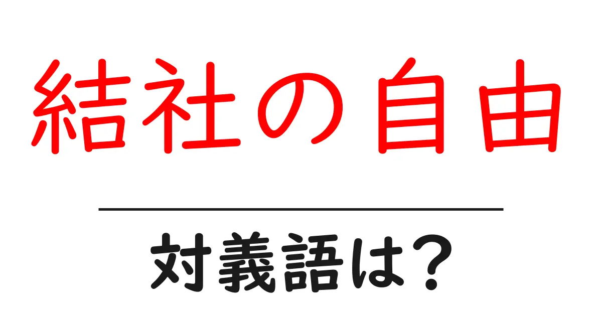 結社の自由の対義語・反対語を使用例を交えて分かりやすく解説!