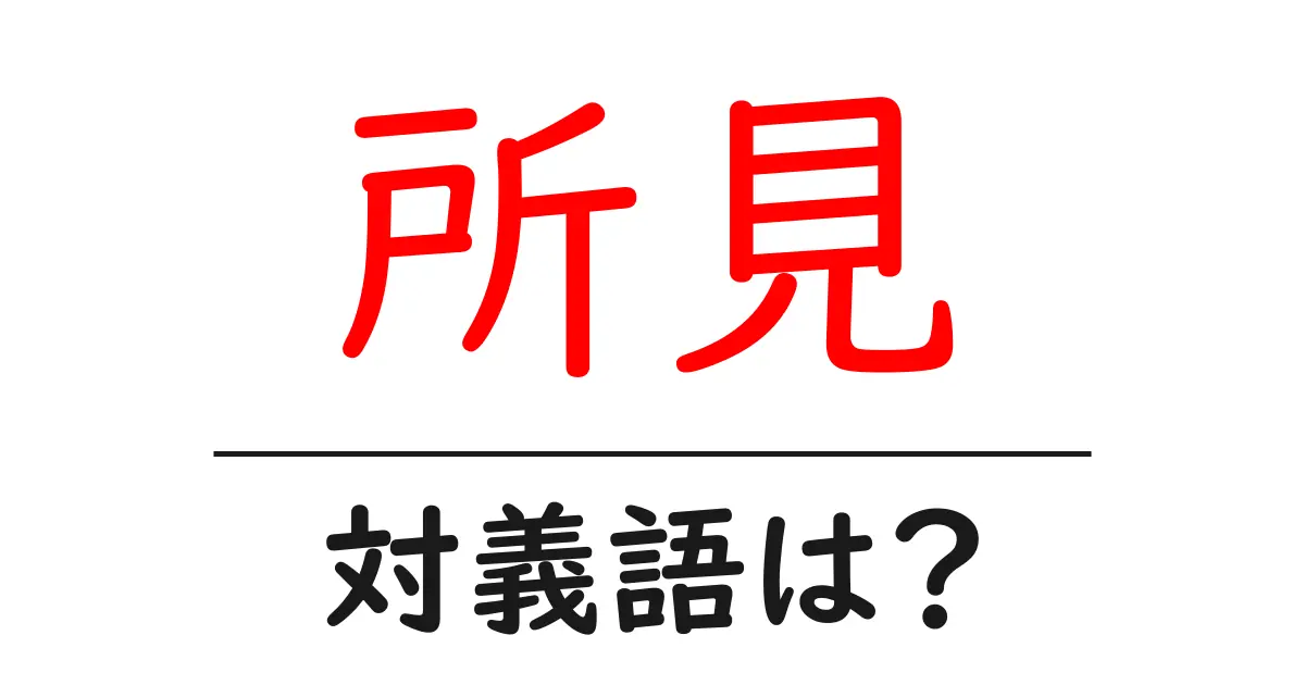 所見の対義語・反対語を使用例を交えて分かりやすく解説!