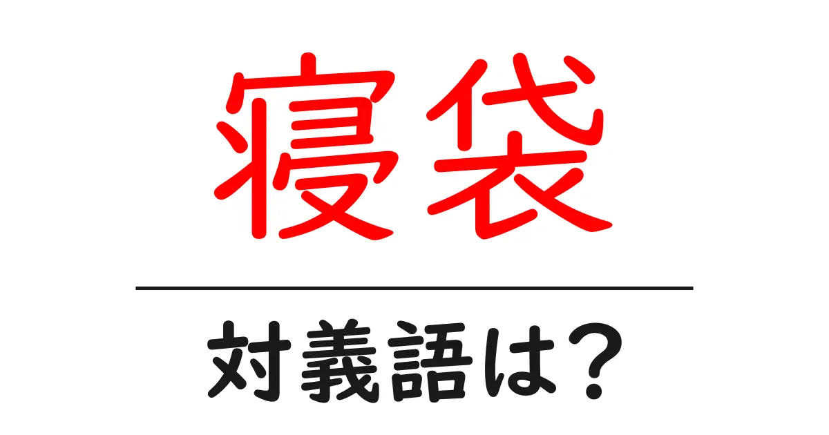 寝袋の対義語・反対語を使用例を交えて分かりやすく解説！