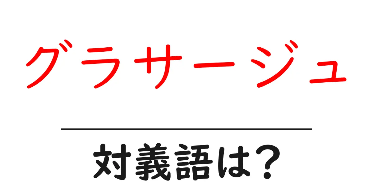 グラサージュの対義語・反対語を使用例を交えて分かりやすく解説!