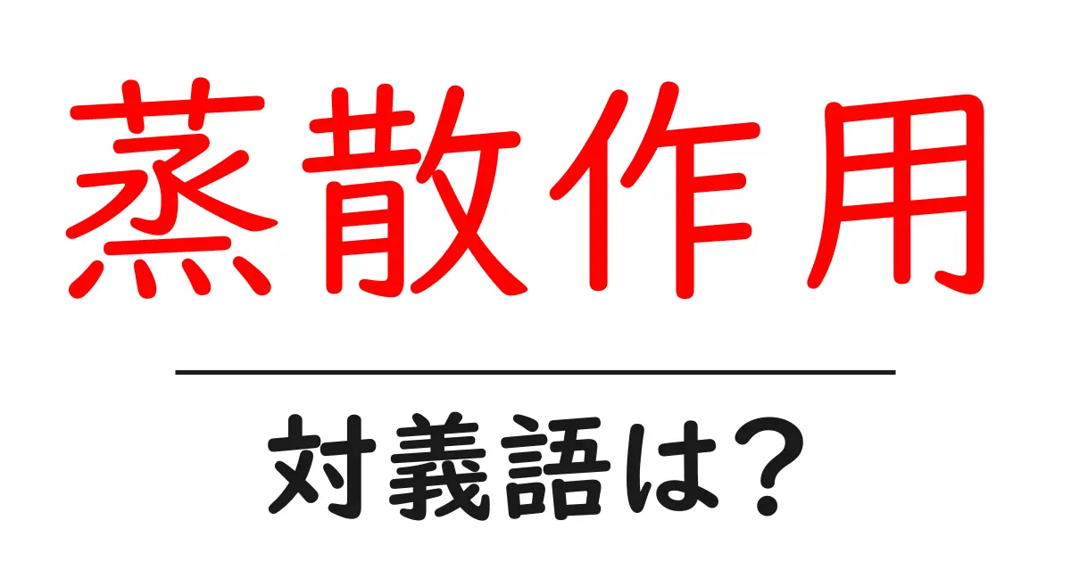 蒸散作用の対義語・反対語を使用例を交えて分かりやすく解説!