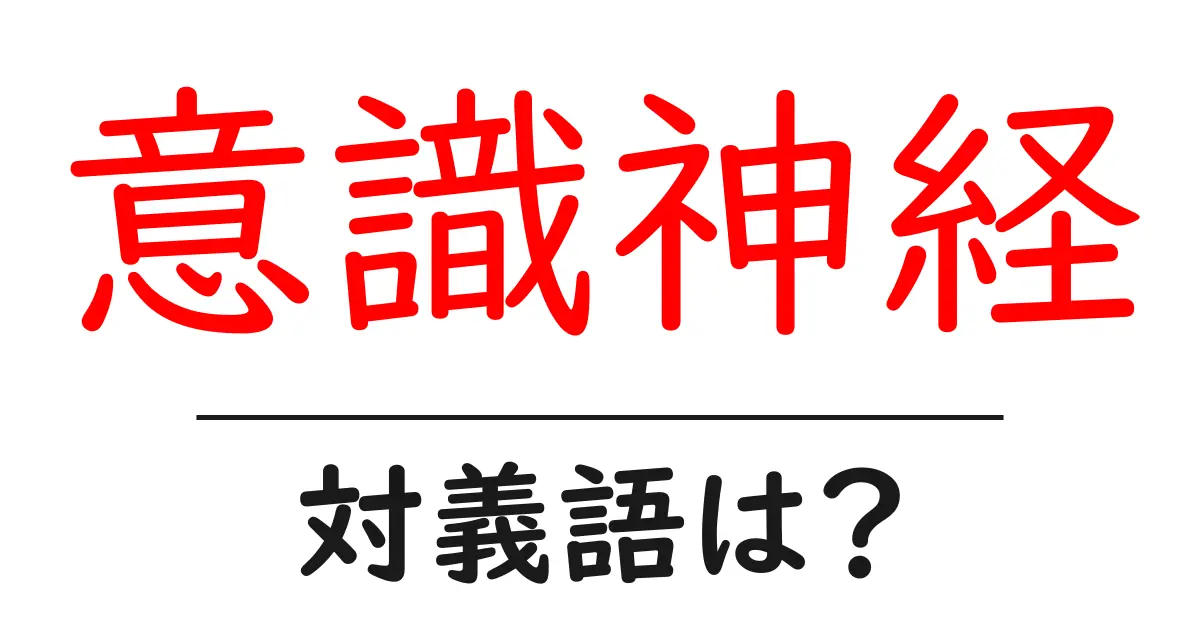 意識神経の対義語・反対語を使用例を交えて分かりやすく解説！