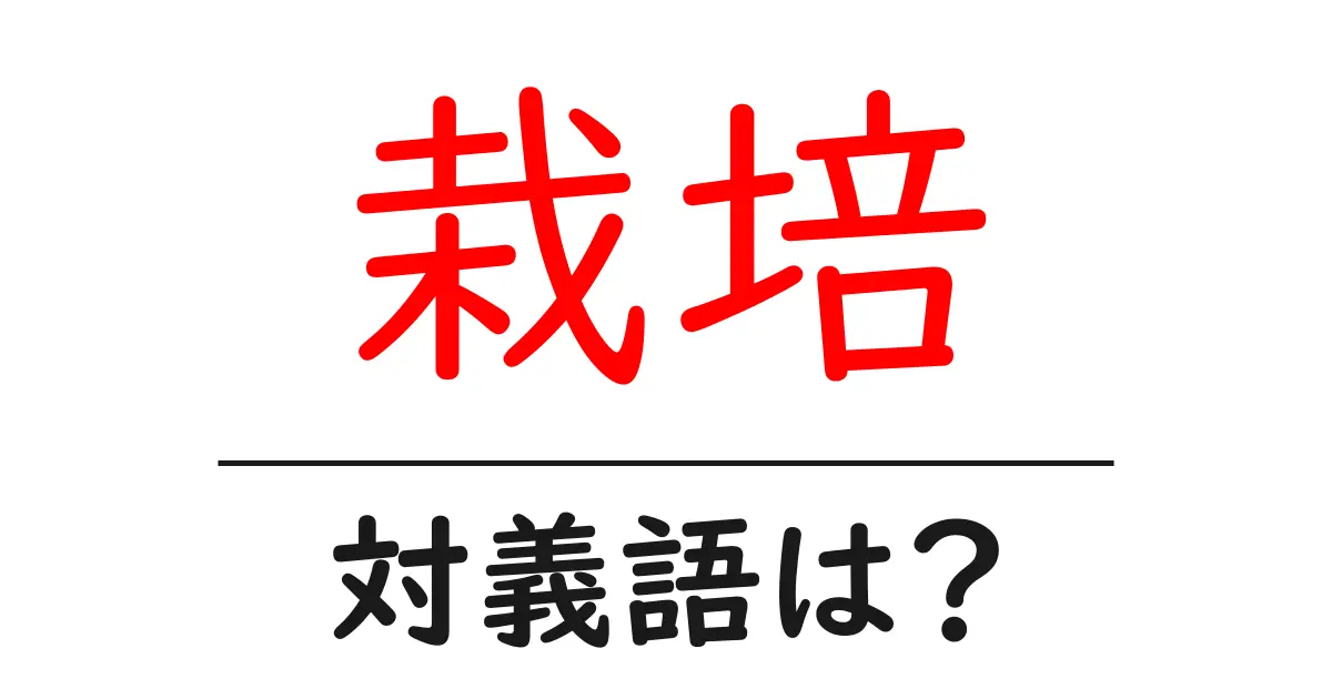 栽培の対義語・反対語を使用例を交えて分かりやすく解説!