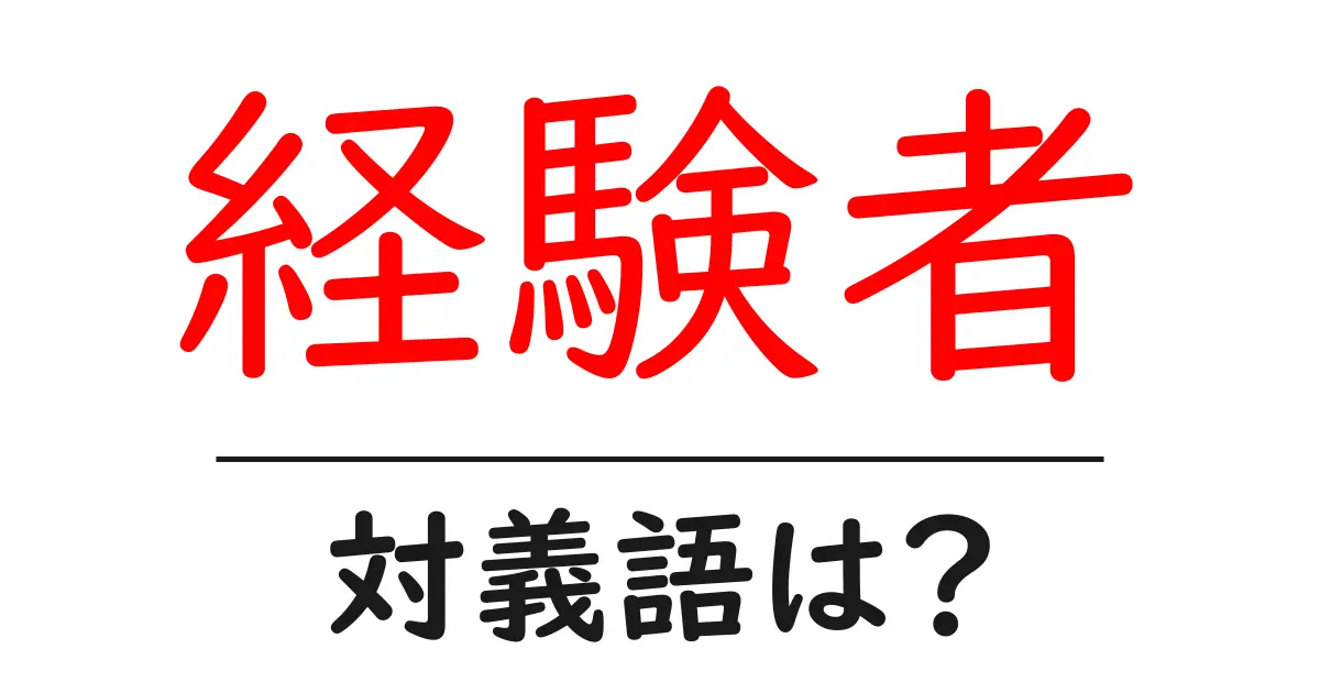 経験者の対義語・反対語を使用例を交えて分かりやすく解説！