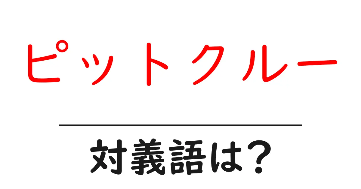 ピットクルーの対義語・反対語を使用例を交えて分かりやすく解説!