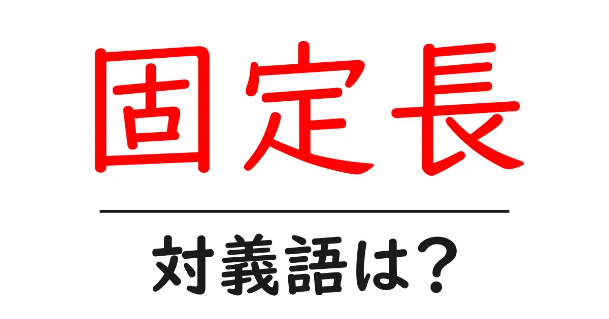固定長の対義語・反対語を使用例を交えて分かりやすく解説!