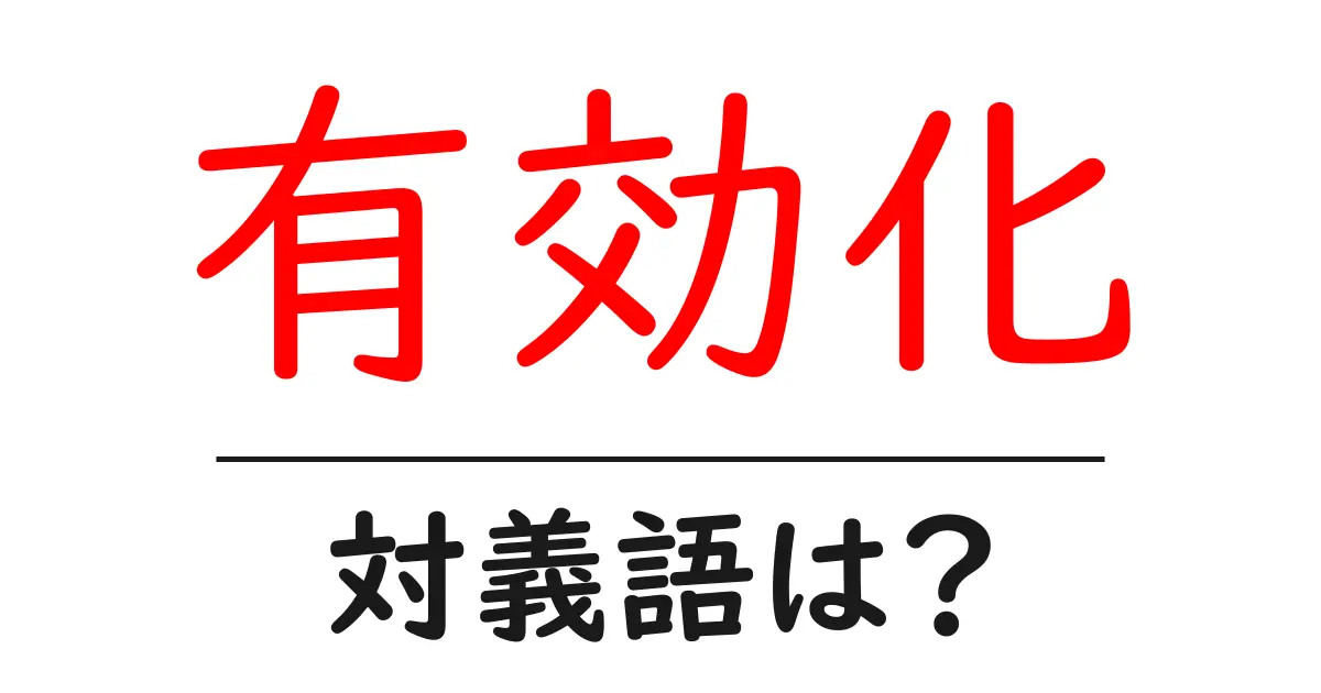 有効化の対義語・反対語を使用例を交えて分かりやすく解説!