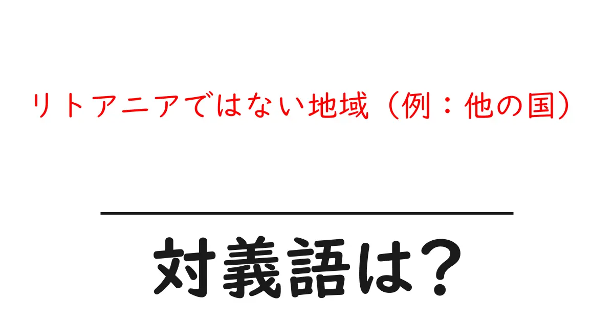 リトアニアではない地域(例:他の国)の対義語・反対語を使用例を交えて分かりやすく解説!