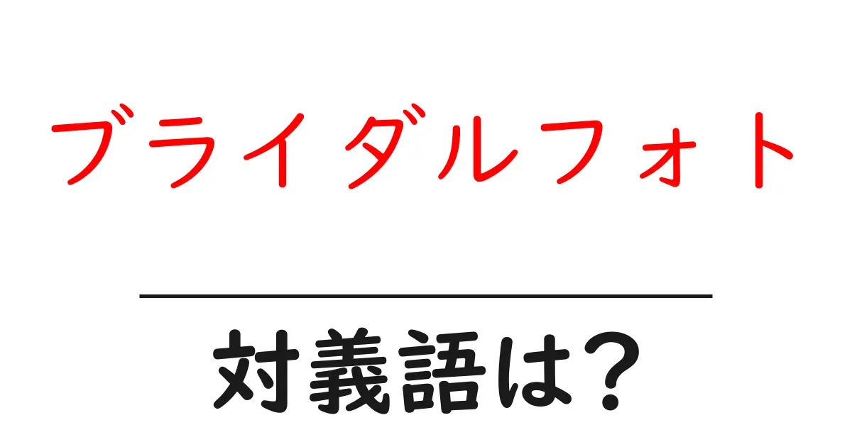 ブライダルフォトの対義語・反対語を使用例を交えて分かりやすく解説!