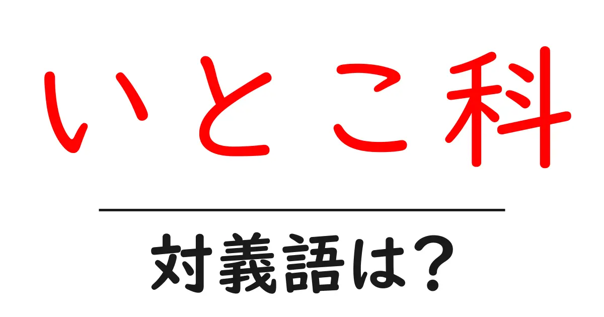 いとこ科の対義語・反対語を使用例を交えて分かりやすく解説!