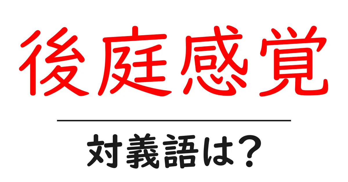 後庭感覚の対義語・反対語を使用例を交えて分かりやすく解説!