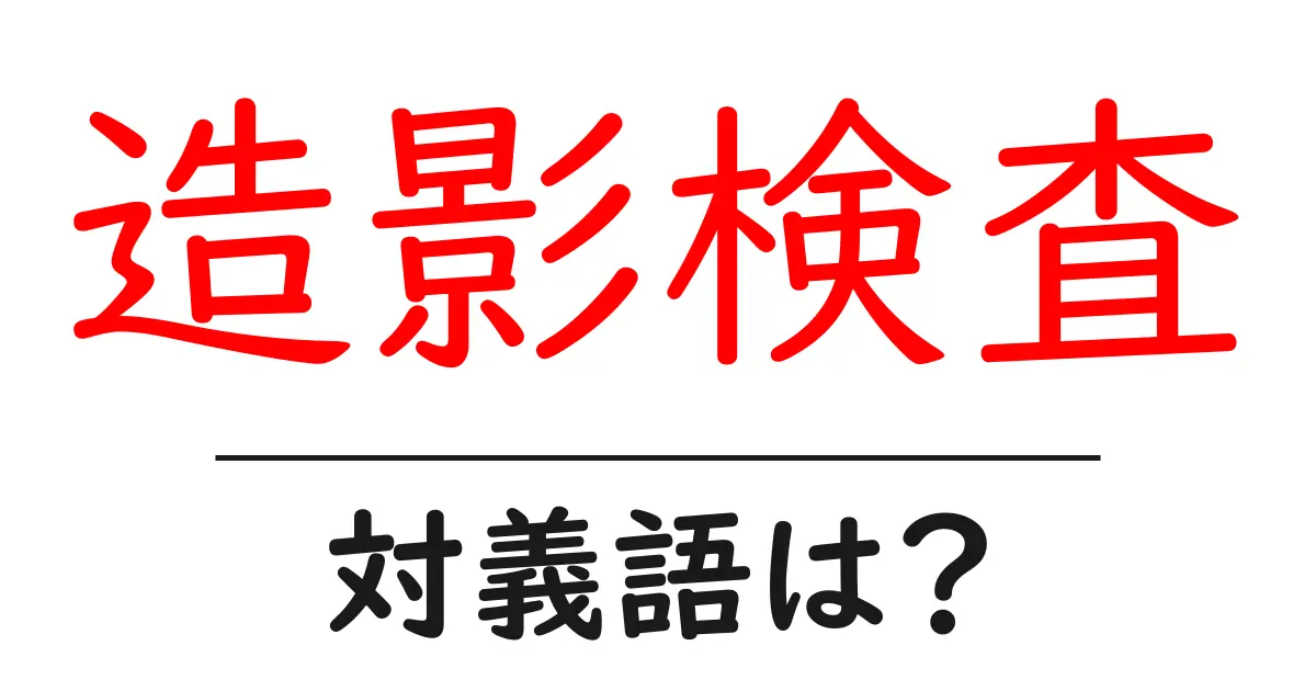 造影検査の対義語・反対語を使用例を交えて分かりやすく解説!