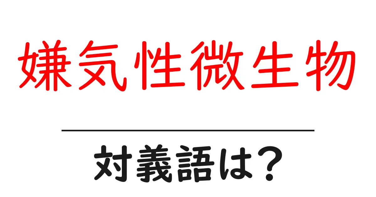 嫌気性微生物の対義語・反対語を使用例を交えて分かりやすく解説!
