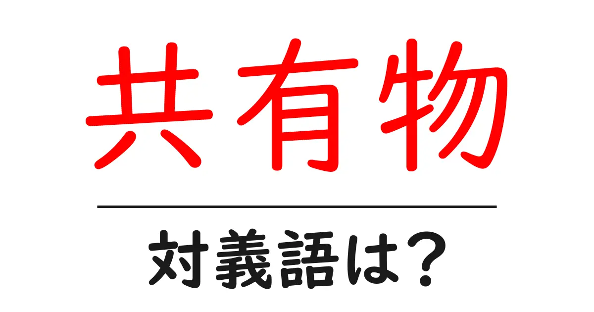 共有物の対義語・反対語を使用例を交えて分かりやすく解説!