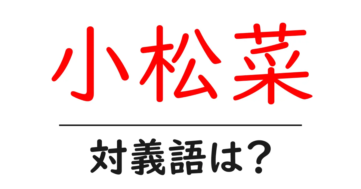小松菜の対義語・反対語を使用例を交えて分かりやすく解説!