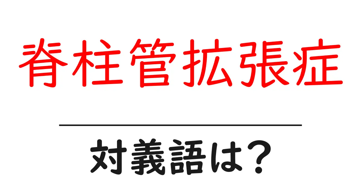 脊柱管拡張症の対義語・反対語を使用例を交えて分かりやすく解説!