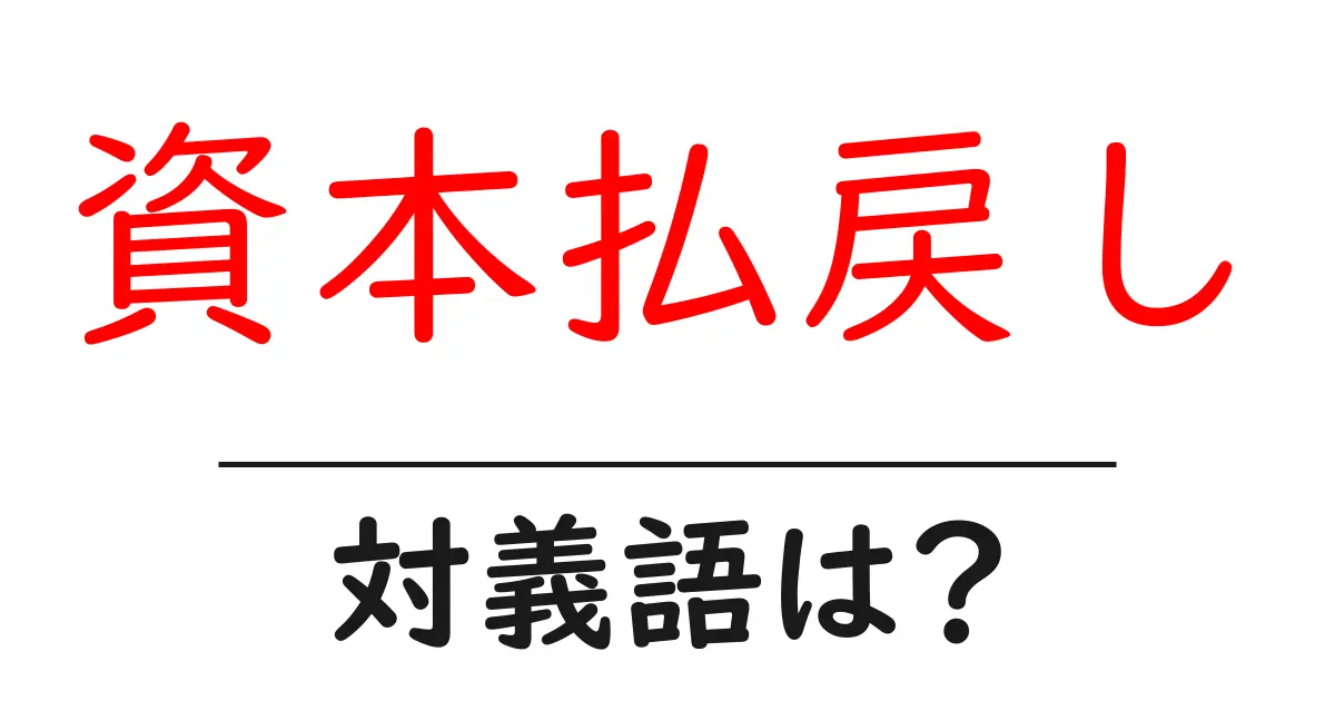 資本払戻しの対義語・反対語を使用例を交えて分かりやすく解説!