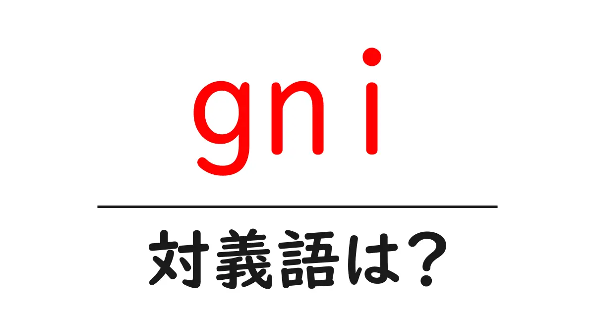 gniの対義語・反対語を使用例を交えて分かりやすく解説!