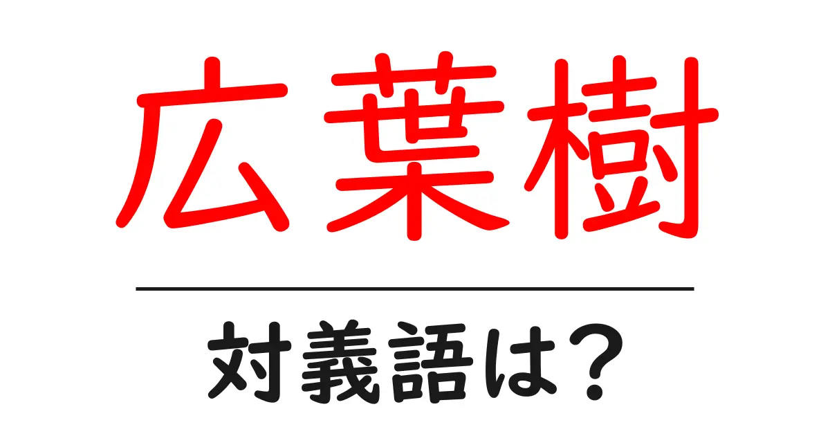 広葉樹の対義語・反対語を使用例を交えて分かりやすく解説!