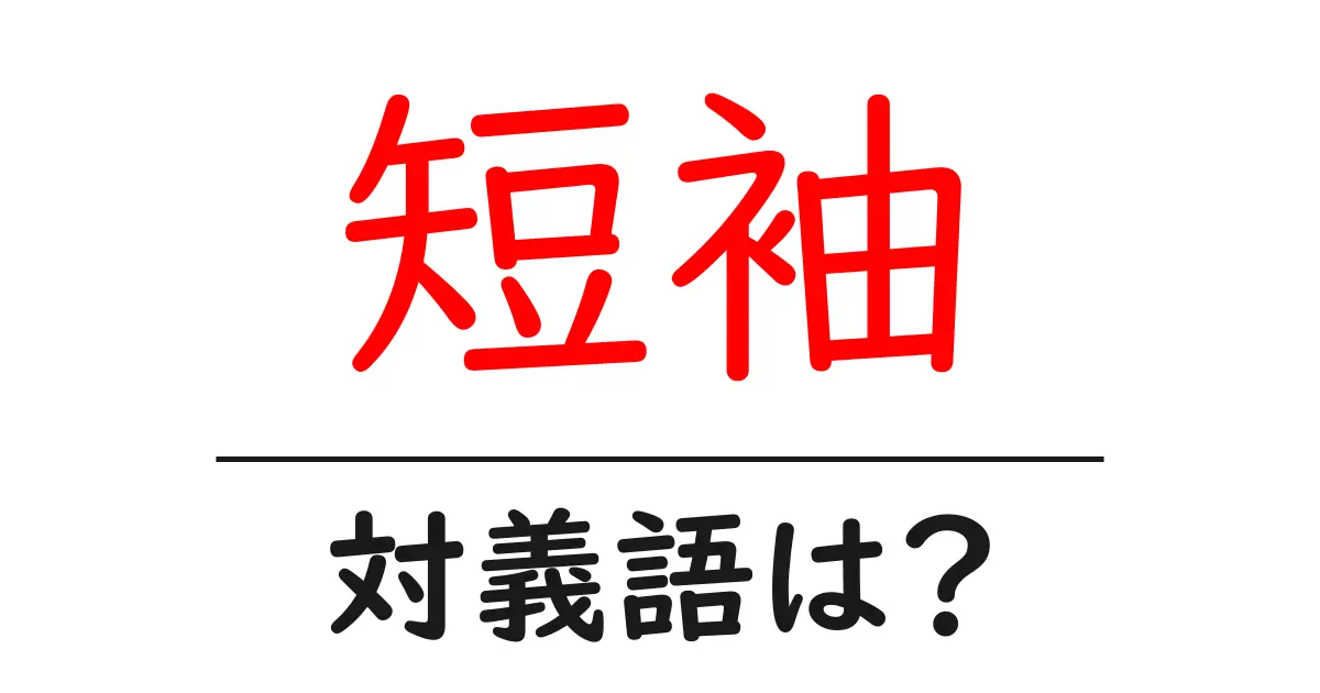 短袖の対義語・反対語を使用例を交えて分かりやすく解説!