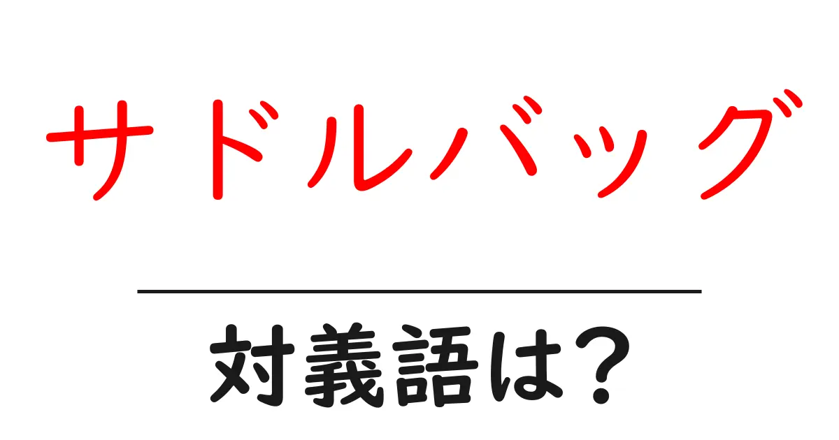 サドルバッグの対義語・反対語を使用例を交えて分かりやすく解説！