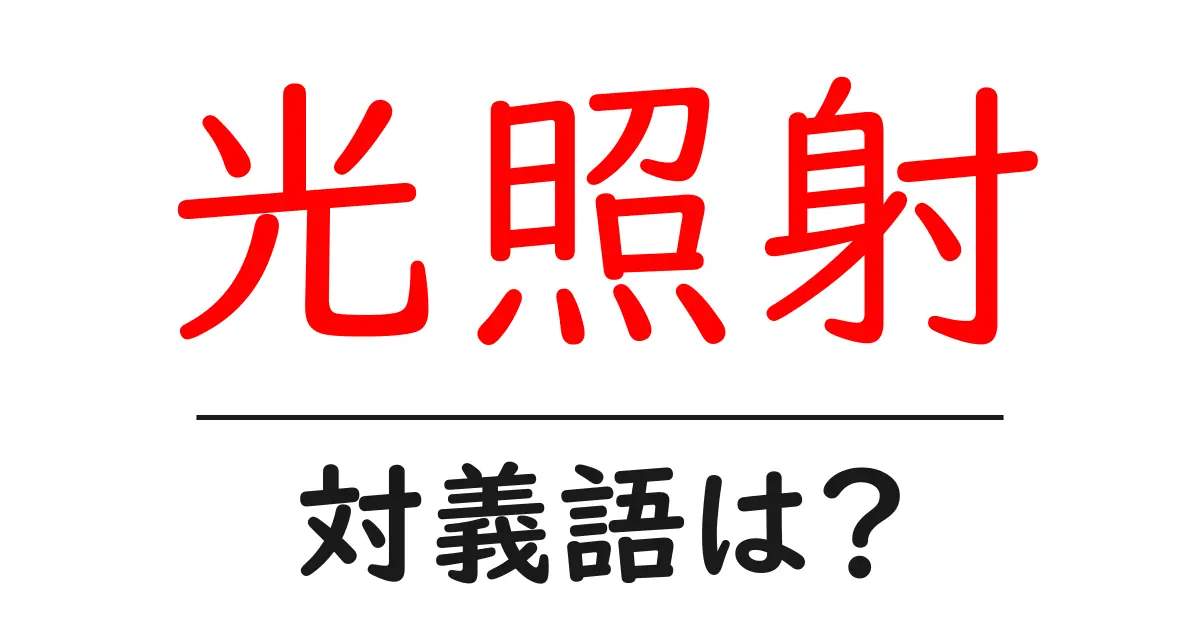 光照射の対義語・反対語を使用例を交えて分かりやすく解説!
