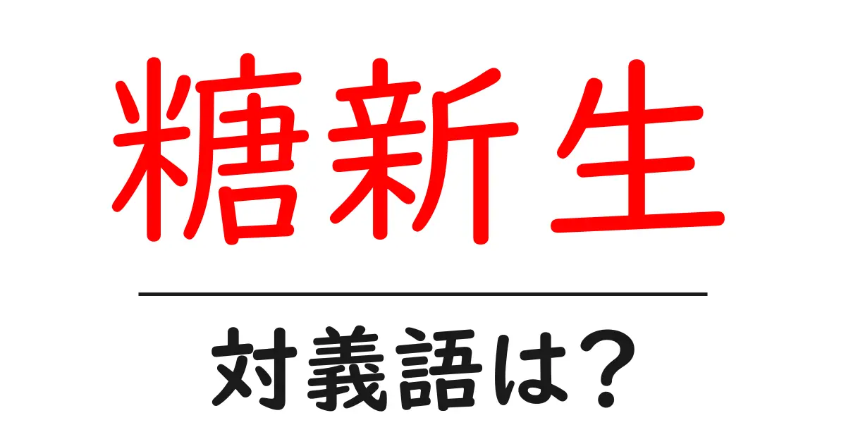 糖新生の対義語・反対語を使用例を交えて分かりやすく解説!
