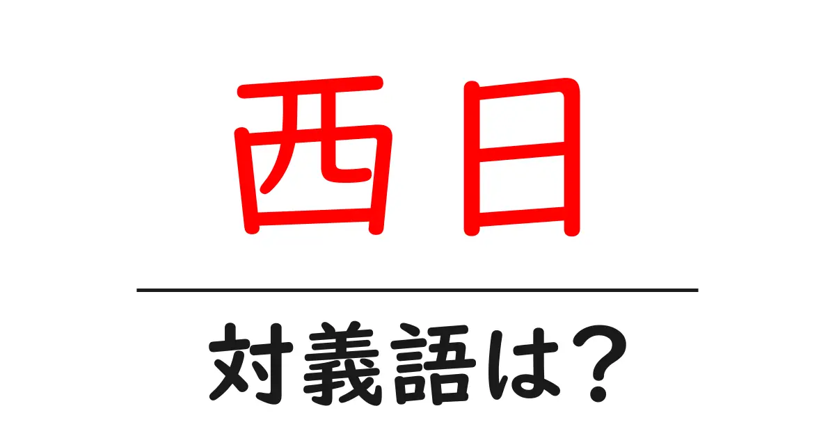 西日の対義語・反対語を使用例を交えて分かりやすく解説！