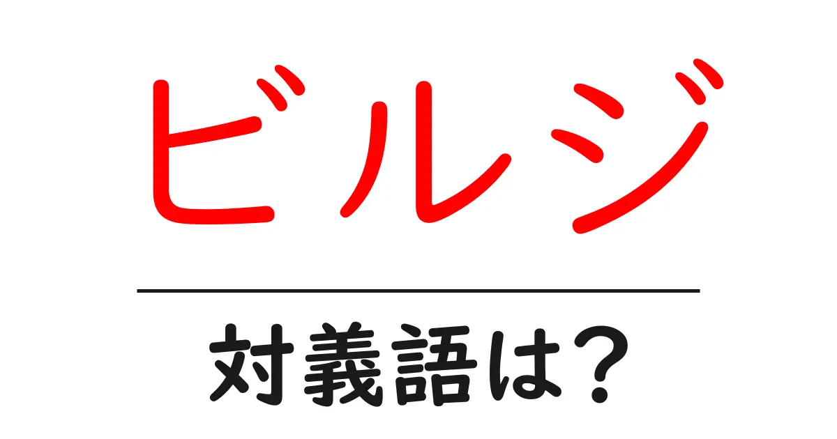 ビルジの対義語・反対語を使用例を交えて分かりやすく解説!