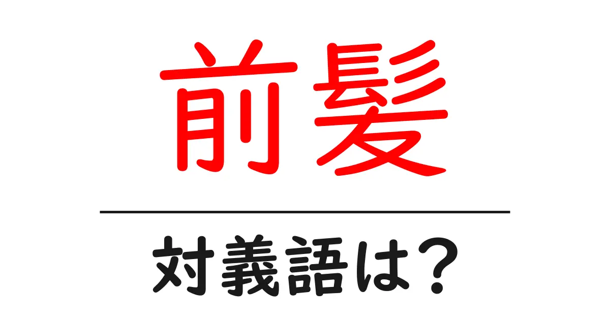 前髪の対義語・反対語を使用例を交えて分かりやすく解説！