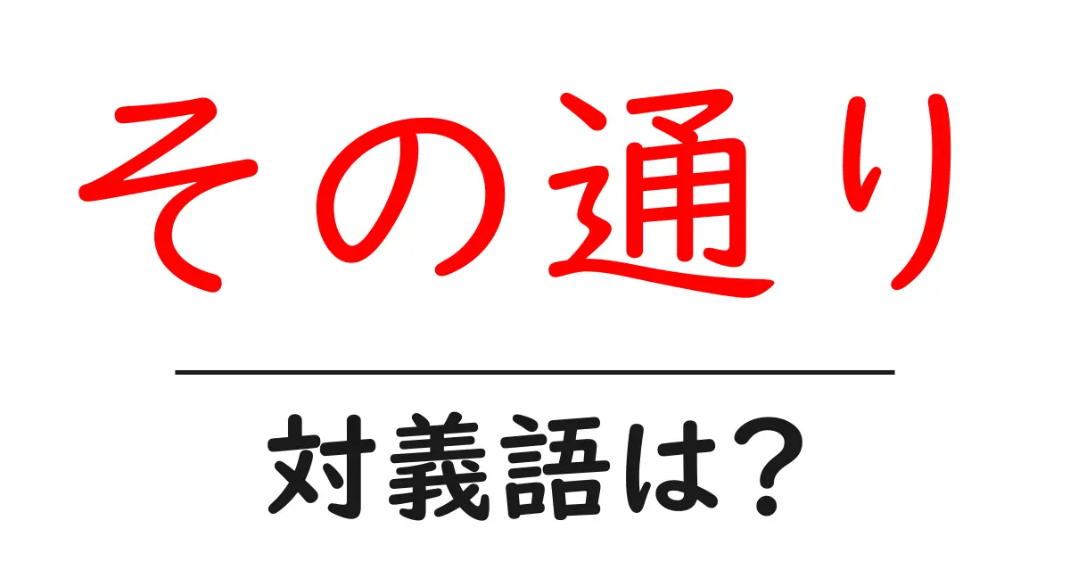 その通りの対義語・反対語を使用例を交えて分かりやすく解説!
