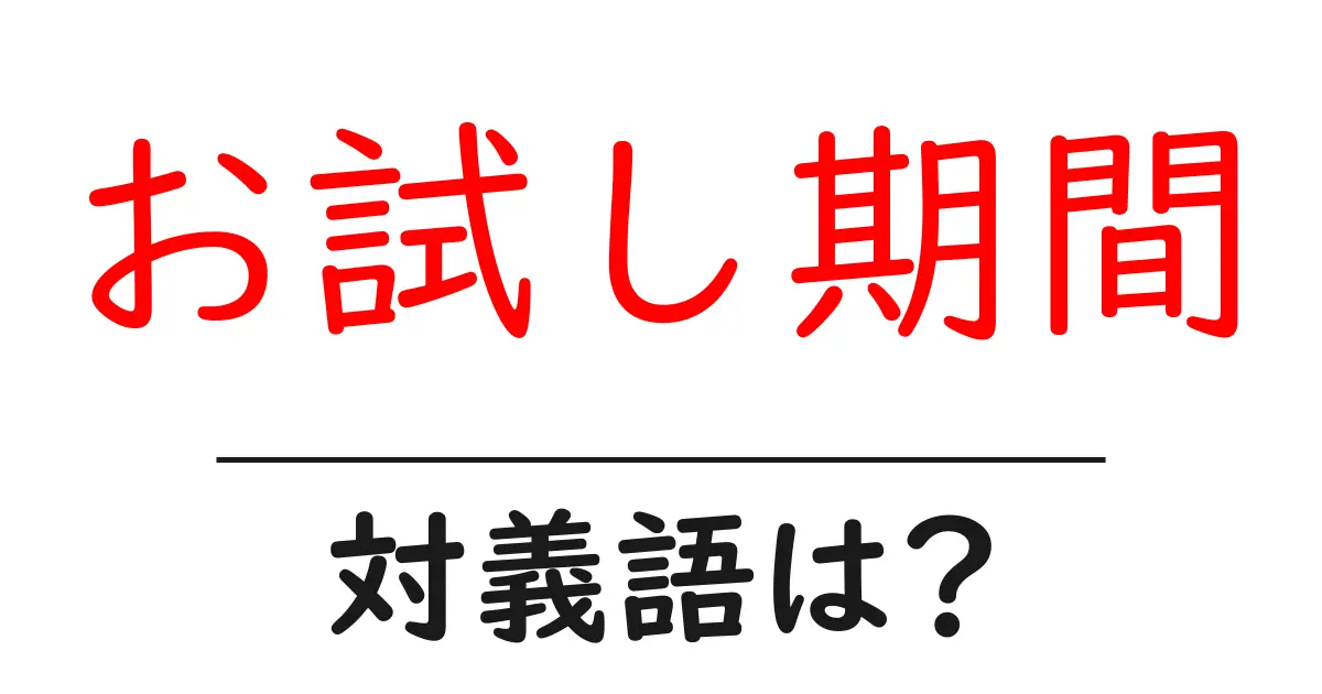 お試し期間の対義語・反対語を使用例を交えて分かりやすく解説!