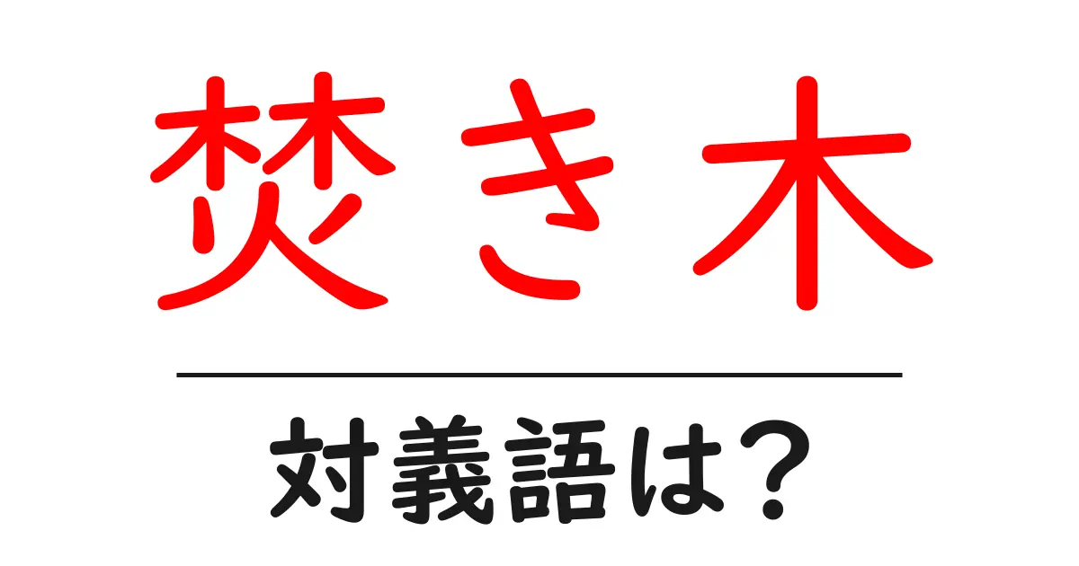 焚き木の対義語・反対語を使用例を交えて分かりやすく解説!