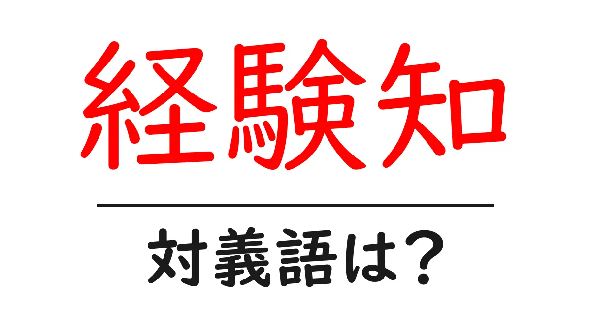 経験知の対義語・反対語を使用例を交えて分かりやすく解説!