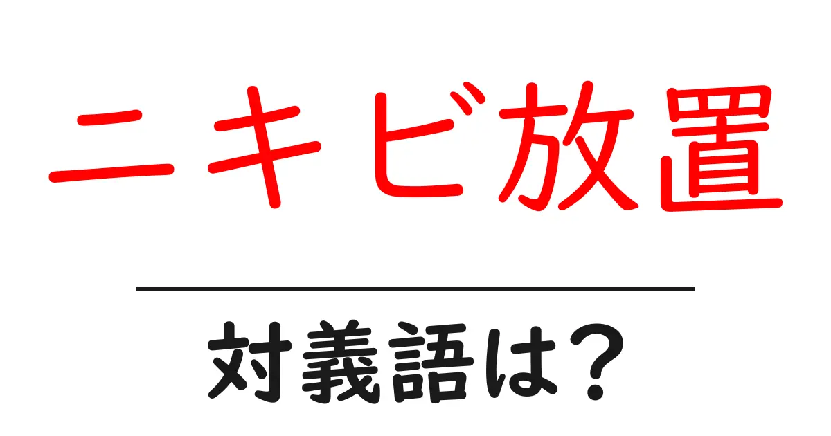 ニキビ放置の対義語・反対語を使用例を交えて分かりやすく解説!