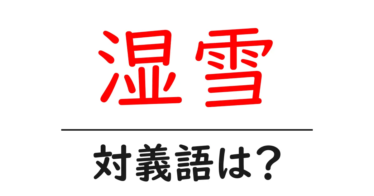 湿雪の対義語・反対語を使用例を交えて分かりやすく解説!