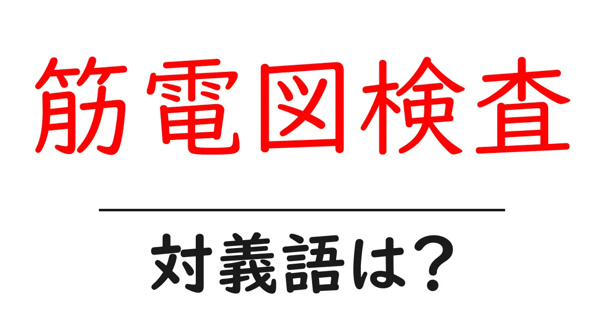 筋電図検査の対義語・反対語を使用例を交えて分かりやすく解説！